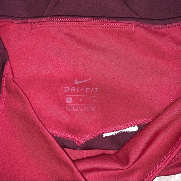 Nike Leggings Size Medium Pink Red Maroon Contour Dri-FIT 7/8 Length Mid-rise - Picture 7 of 10